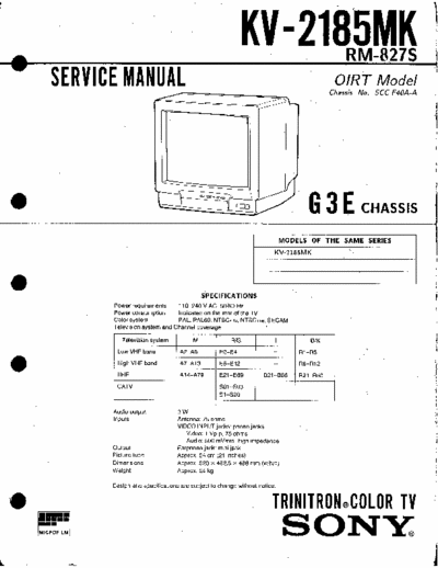 sony  service manual